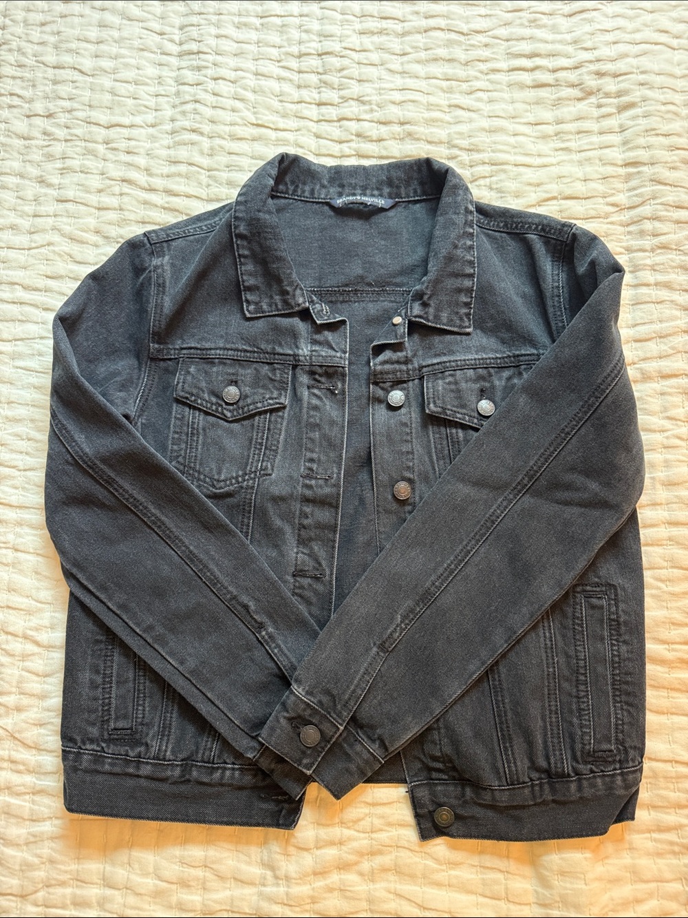 Brandy Melville Women’s Black Denim Jacket - Classic Casual Trucker